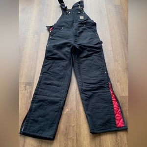 Mens Carhartt R02 insulated bibs. Black. Never worn. 36 x 34